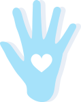 icon-hand Main bleue ciel
